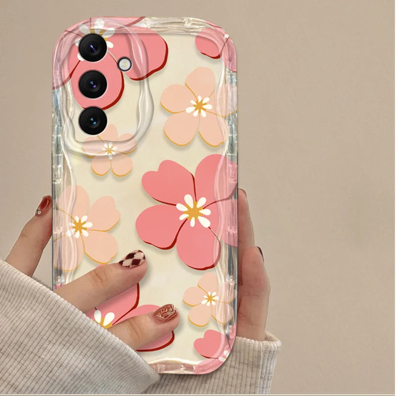Coque Motif Lys Rose pour Samsung Galaxy A16 A06 A55 A35 A25 A15 A05 A05S A54 A34 A24 A14 A73 A53 A33 A23 A52