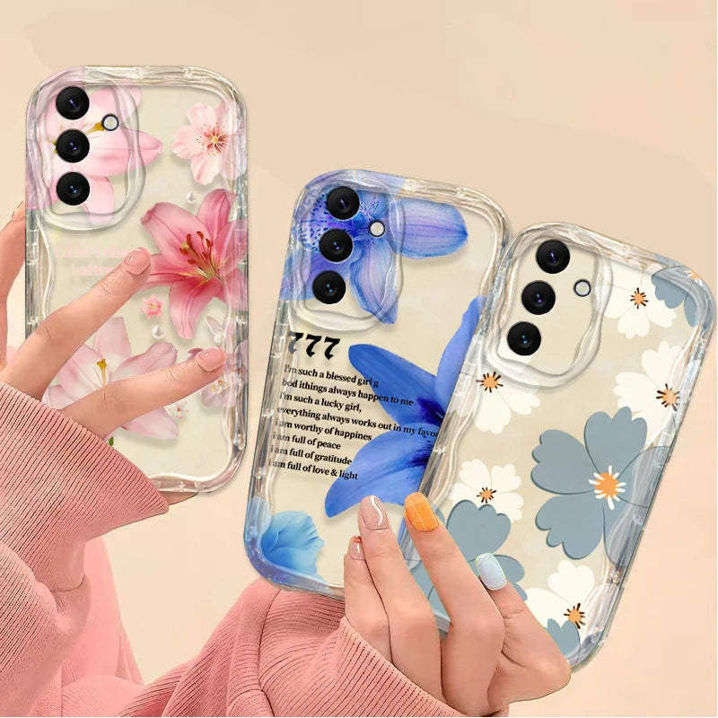 Beautiful Pink Lily Pattern Phone Case for Samsung Galaxy A16 A06 A55 A35 A25 A15 A05 A05S A54 A34 A24 A14 A73 A53 A33 A23 A52