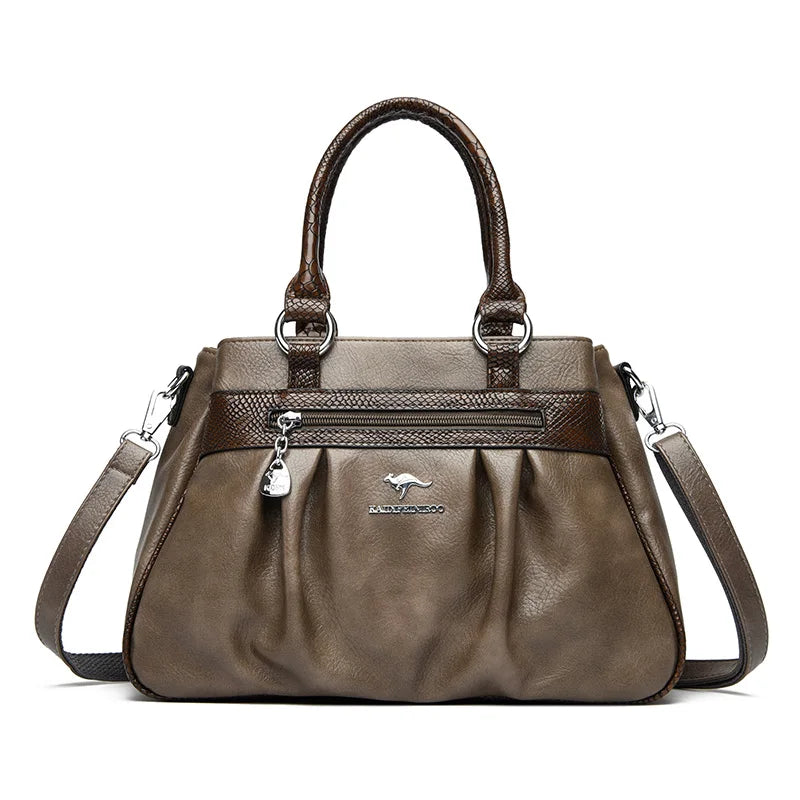 Three Layers Luxury Casual Tote Women Bag High Quality Leather Ladies Hand Bags for Women Big Shoulder Crossbody Bags Sac A Main