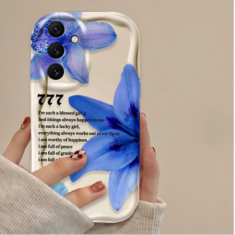 Coque Motif Lys Rose pour Samsung Galaxy A16 A06 A55 A35 A25 A15 A05 A05S A54 A34 A24 A14 A73 A53 A33 A23 A52