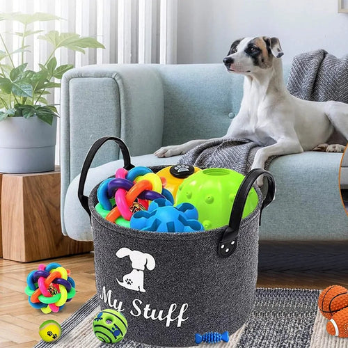 Coffre à Jouets en Feutre pour Animaux – Panier de Rangement Jouets, Couvertures et Accessoires