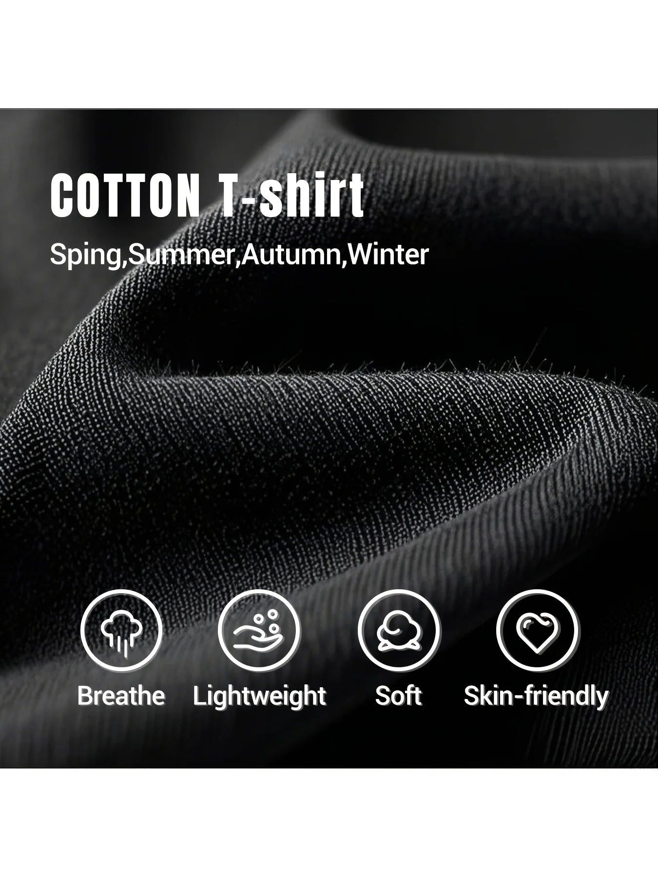 T-shirts unis 100 % coton, manches courtes, marque tendance, blanc et noir, vêtements haut de gamme.