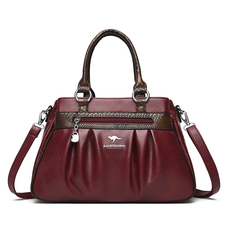 Three Layers Luxury Casual Tote Women Bag High Quality Leather Ladies Hand Bags for Women Big Shoulder Crossbody Bags Sac A Main