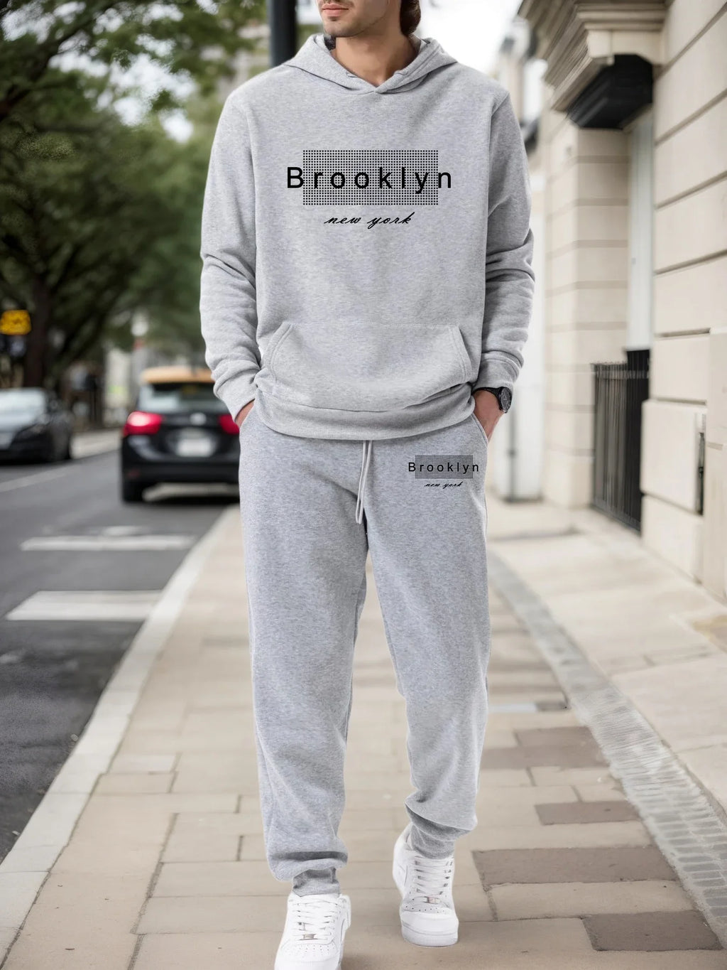 Survêtement homme décontracté, sweat-shirt, pantalon de jogging, tenue de sport en extérieur, salle de gym, jogging, vêtements homme tendance, sweat-shirt et pantalon à capuche.