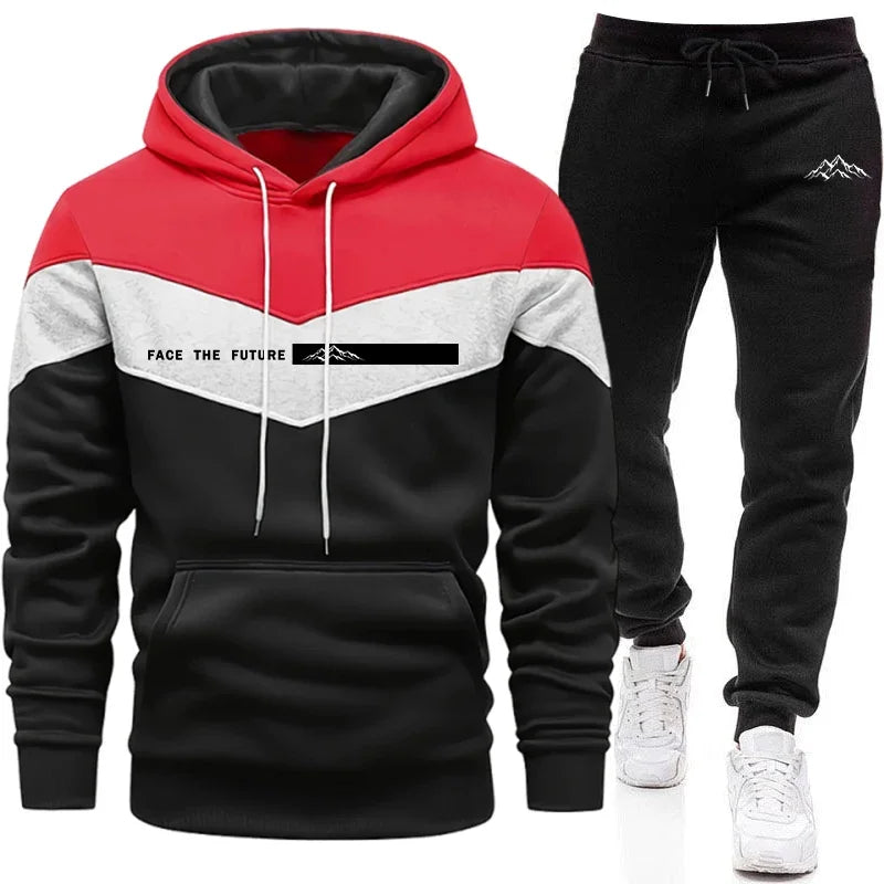 Nouveaux survêtements homme automne-hiver décontractés, sweat-shirts, pantalons et pantalons à capuche, vêtements de sport chauds pour l'extérieur et le jogging.