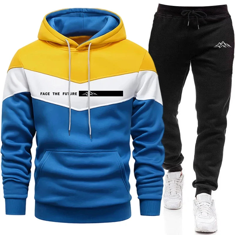 Nouveaux survêtements homme automne-hiver décontractés, sweat-shirts, pantalons et pantalons à capuche, vêtements de sport chauds pour l'extérieur et le jogging.