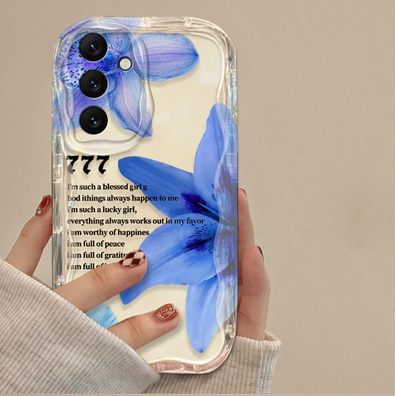 Coque Motif Lys Rose pour Samsung Galaxy A16 A06 A55 A35 A25 A15 A05 A05S A54 A34 A24 A14 A73 A53 A33 A23 A52