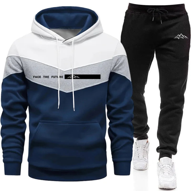 Nouveaux survêtements homme automne-hiver décontractés, sweat-shirts, pantalons et pantalons à capuche, vêtements de sport chauds pour l'extérieur et le jogging.