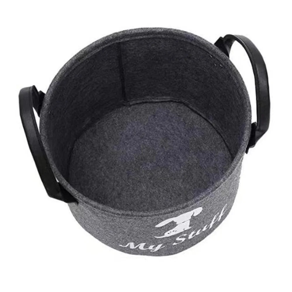 Coffre à jouets en feutre pour animaux de compagnie, panier de rangement pour jouets, couvertures, ceintures et nourriture.