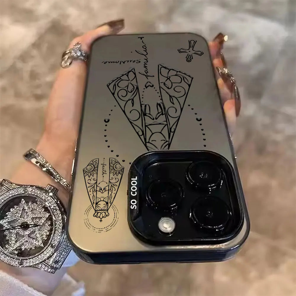 Minimalist Lines Catholic Phone Case For iPhone 17 16 15 14 13 12 11 Pro Xs Max Mini 8 7 Plus XR Air 17e 16e X Acrylic Cover