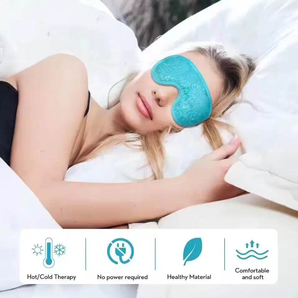 Masque pour les yeux (1 pièce), masque de beauté compresse chaud/froid, masque gel apaisant et relaxant, masque de nuit