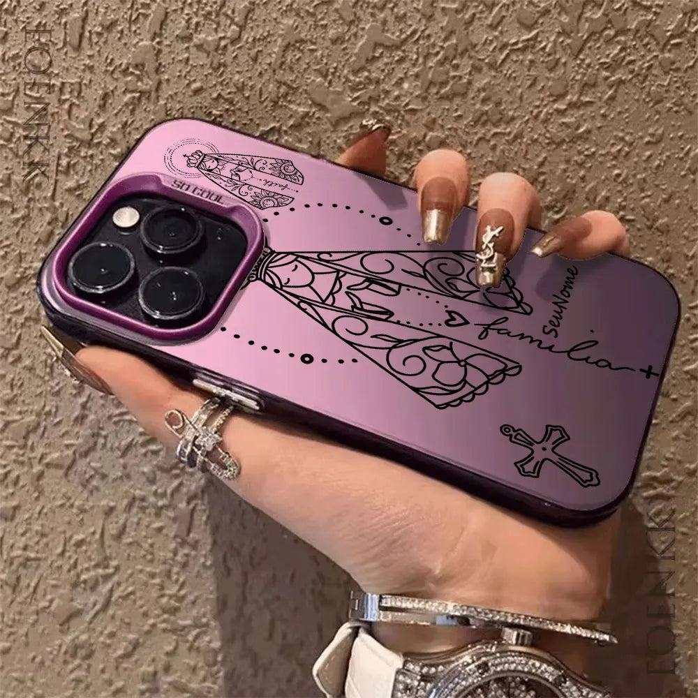 Minimalist Lines Catholic Phone Case For iPhone 17 16 15 14 13 12 11 Pro Xs Max Mini 8 7 Plus XR Air 17e 16e X Acrylic Cover
