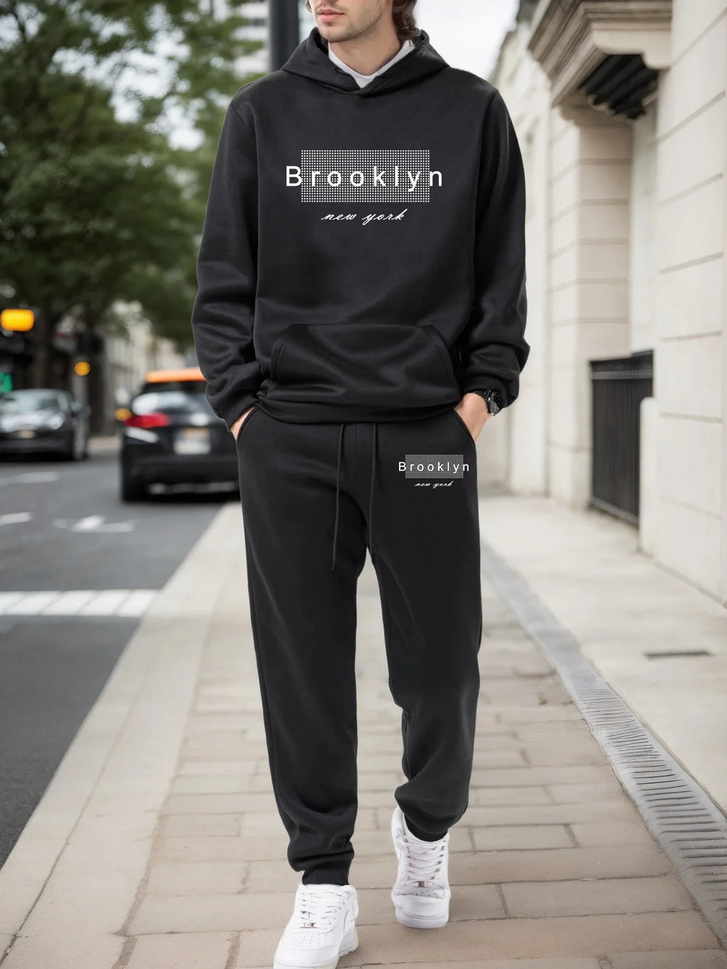 Survêtement homme décontracté, sweat-shirt, pantalon de jogging, tenue de sport en extérieur, salle de gym, jogging, vêtements homme tendance, sweat-shirt et pantalon à capuche.
