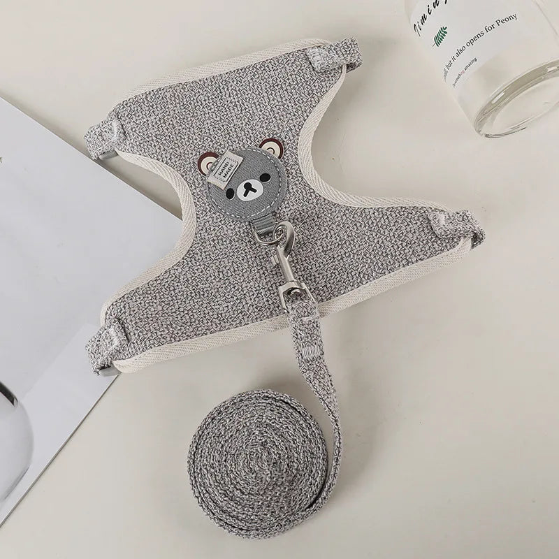 Harnais et Laisse pour Lapin et Chat – Gilet Imprimé Cartoon, Accessoires pour Lapins et Chats