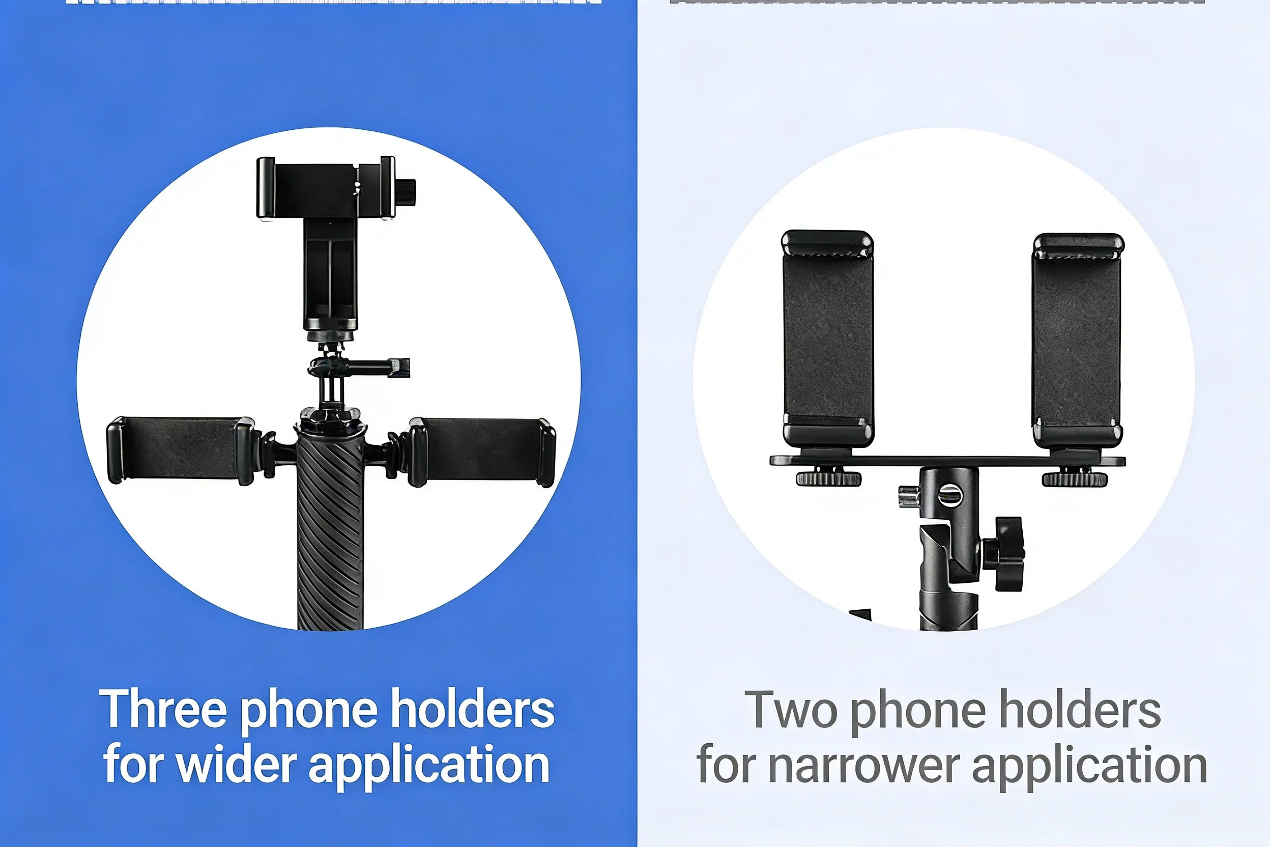 3-in-1 Multi-Phone Live Streaming Stand for TikTok  YouTube - Handheld Tripod with 3 Adjustable Holders  Portable for Vlog, E-co