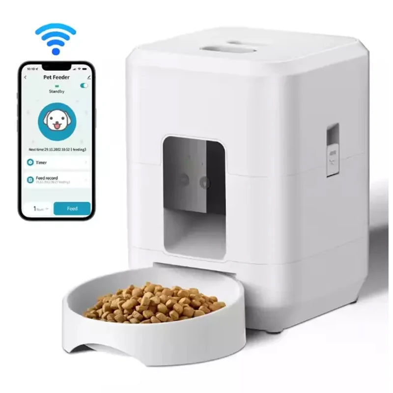 Distributeur Automatique de Nourriture 2L WiFi pour Chat et Chien – Programmable avec Enregistrement Vocal