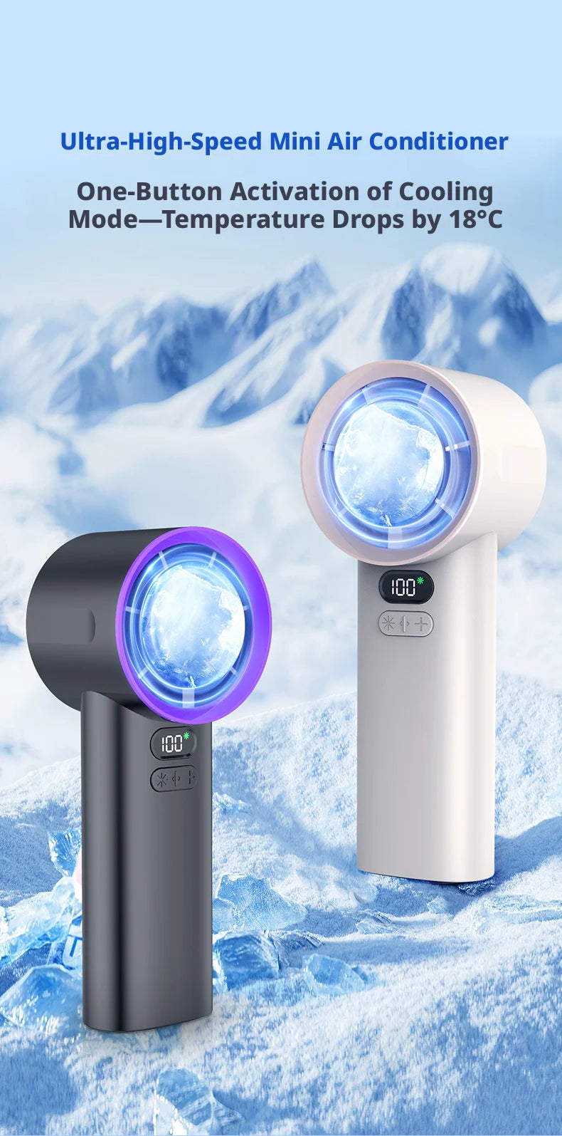 Portable mini fan, handheld fan, USB-rechargeable, suitable for men and women, for indoor and outdoor use, and travel