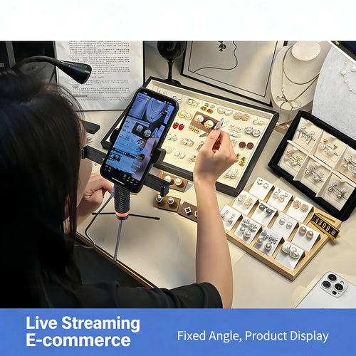 3-in-1 Multi-Phone Live Streaming Stand for TikTok  YouTube - Handheld Tripod with 3 Adjustable Holders  Portable for Vlog, E-co