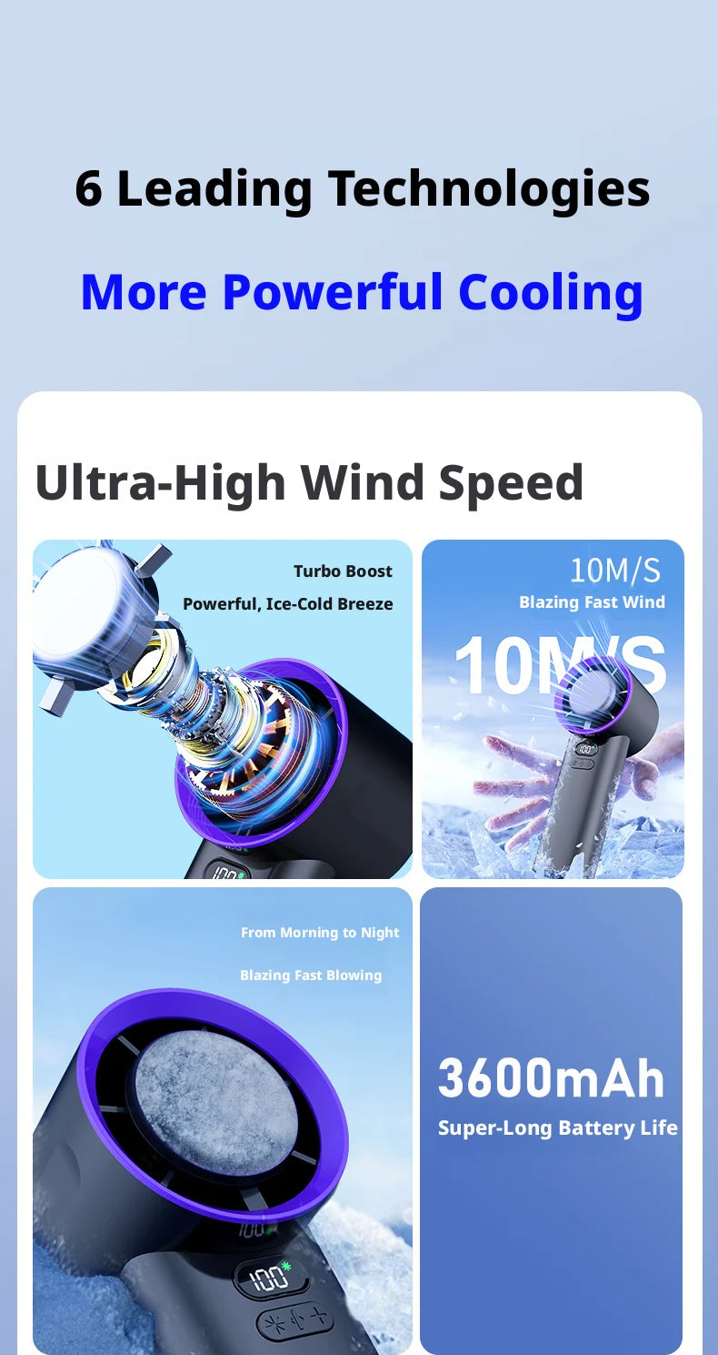 Portable mini fan, handheld fan, USB-rechargeable, suitable for men and women, for indoor and outdoor use, and travel