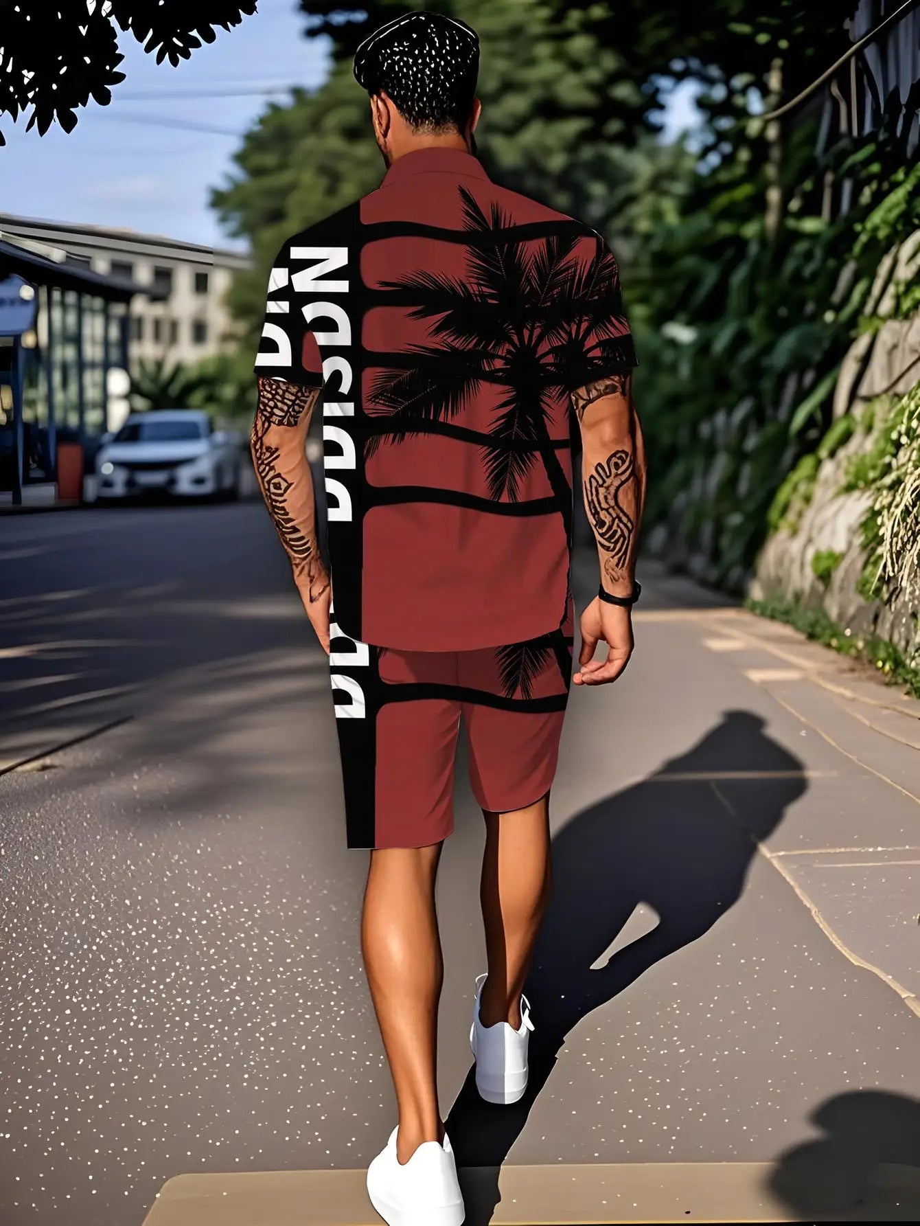 Ensembles de chemises pour hommes Printemps/Été 2026, survêtements de sport, vêtements de sport stylés, ensembles de jogging imprimés en 3D, sandales pour hommes