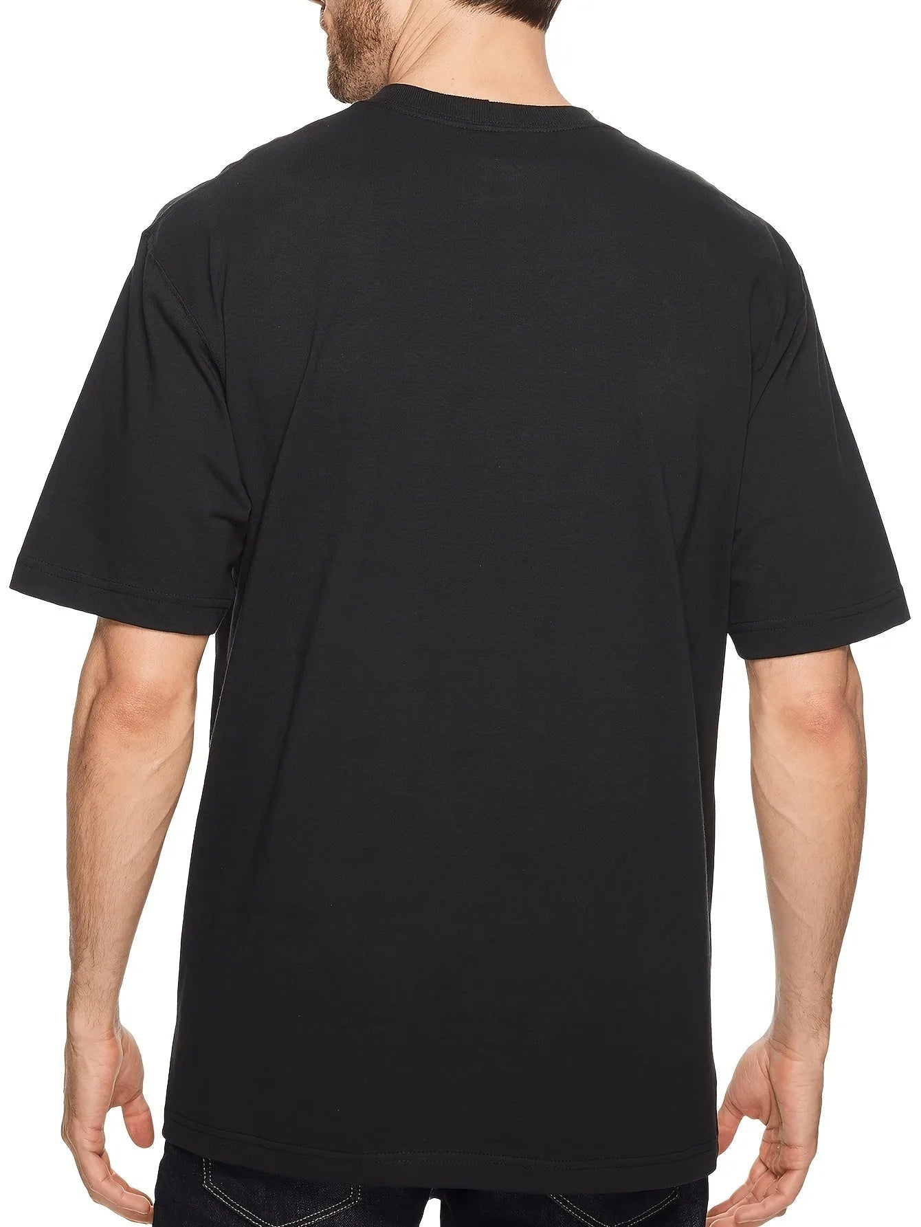 T-shirts unis 100 % coton, manches courtes, marque tendance, blanc et noir, vêtements haut de gamme.