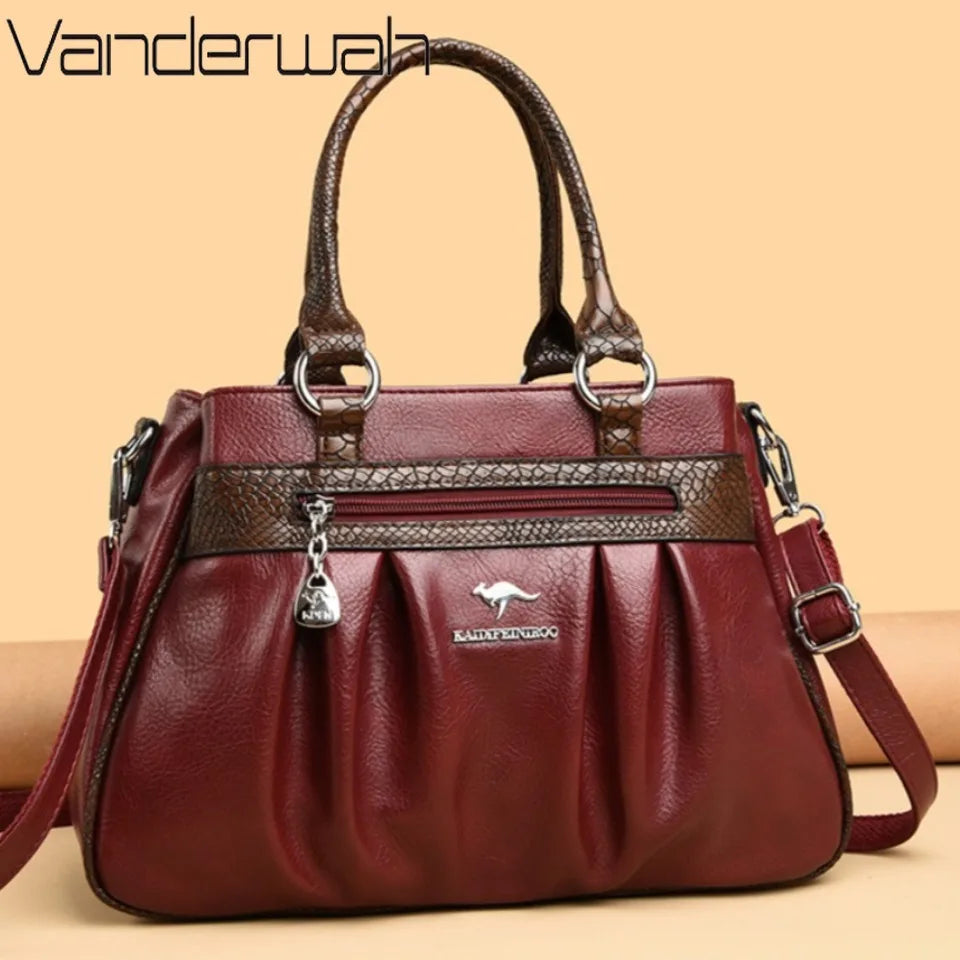 Three Layers Luxury Casual Tote Women Bag High Quality Leather Ladies Hand Bags for Women Big Shoulder Crossbody Bags Sac A Main