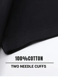 T-shirts unis 100 % coton, manches courtes, marque tendance, blanc et noir, vêtements haut de gamme.