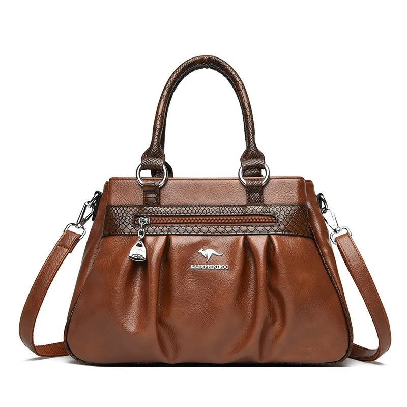 Three Layers Luxury Casual Tote Women Bag High Quality Leather Ladies Hand Bags for Women Big Shoulder Crossbody Bags Sac A Main